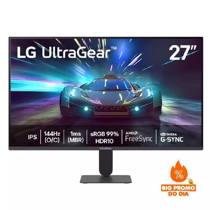 ️ Monitor Gamer UltraGear™ 27" LG Full HD, 144Hz