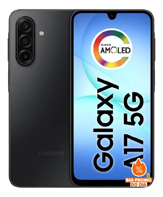 Samsung Galaxy A17 5G - 128GB 4GB RAM - Câmera 50MP Tela 6.7" - Preto