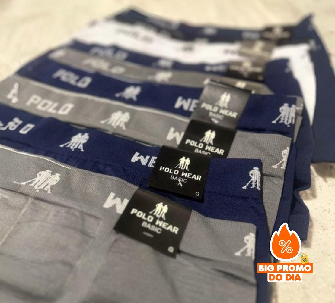 🩲 Kit 12 Cuecas Boxer Polo Wear