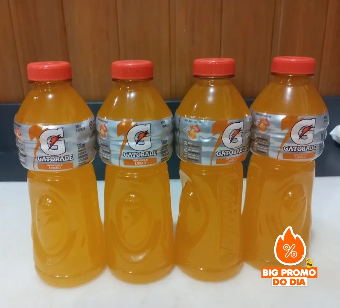 Gatorade Laranja 500mL - 6 unidades