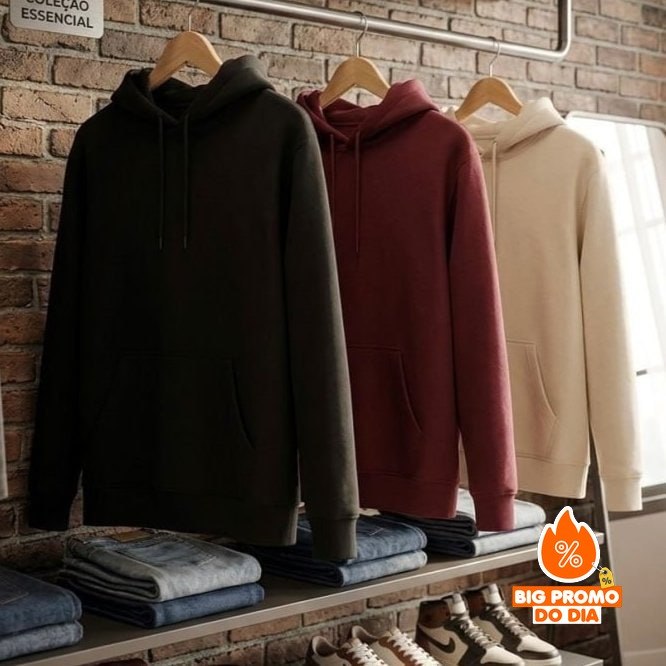 Kit 3 Blusas De Frio Moletom Liso