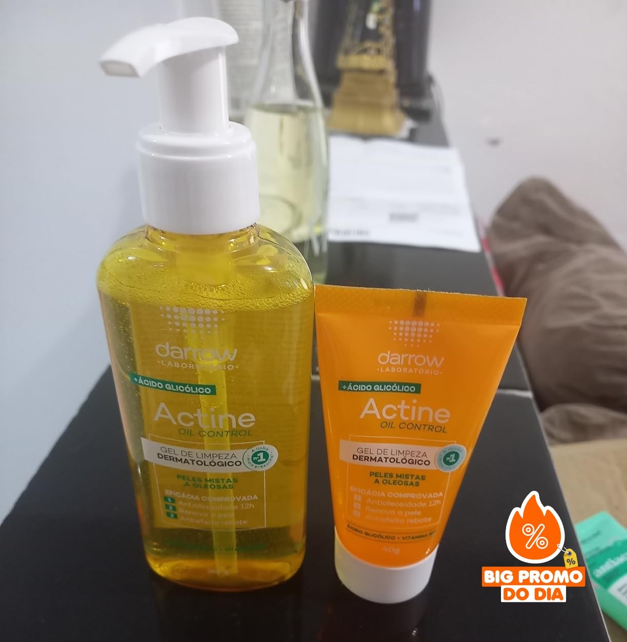 🫧 Darrow Actine Oil Control Kit Gel de Limpeza Dermatológico Facial 140g + 40g