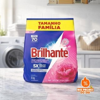 🫧 Brilhante Lava-Roupas em Pó Perfume e Cuidado Extraordinário 4kg