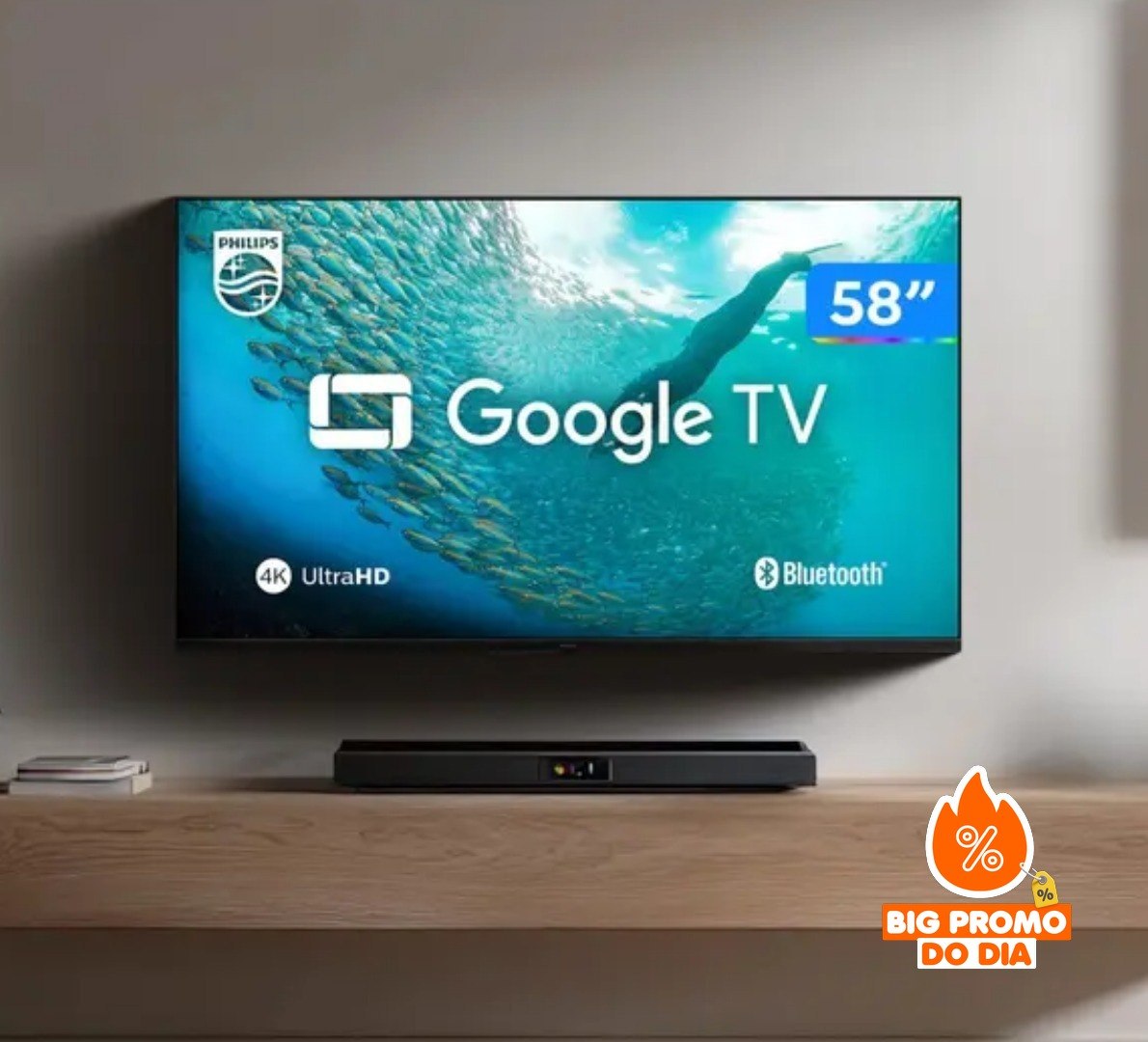 Smart TV 58" 4K UHD LED Philips