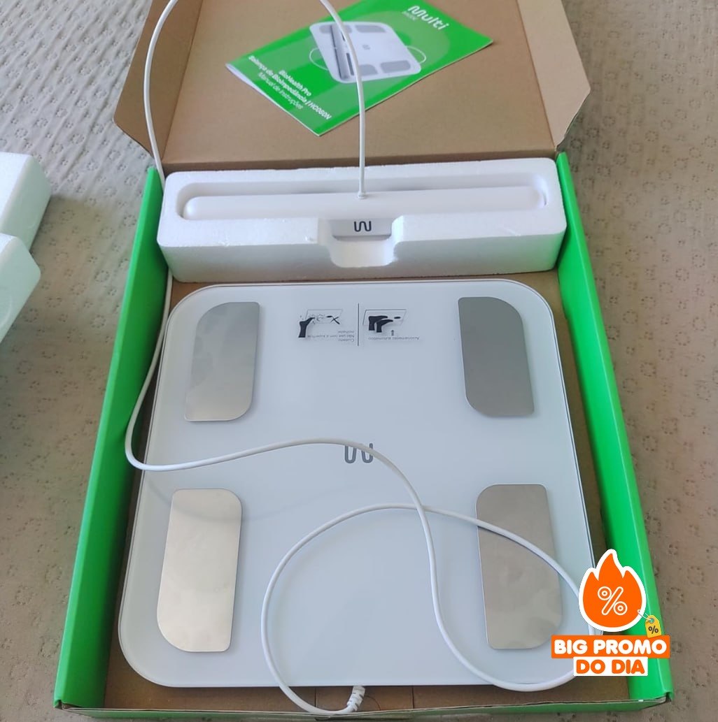 ️ Balanca Digital Corporal de Bioimpedância Biohealth Pro com 8 Sesores Bluetooth