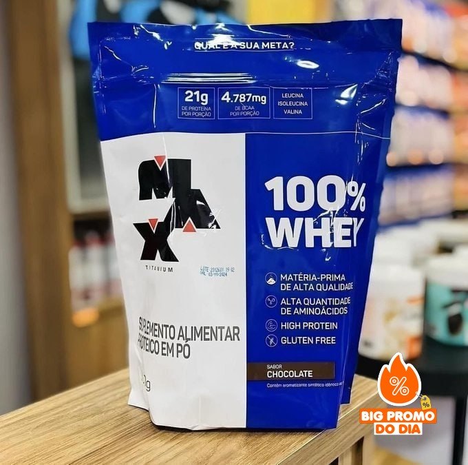 Max Titanium 100% Whey - 900G Refil Chocolate