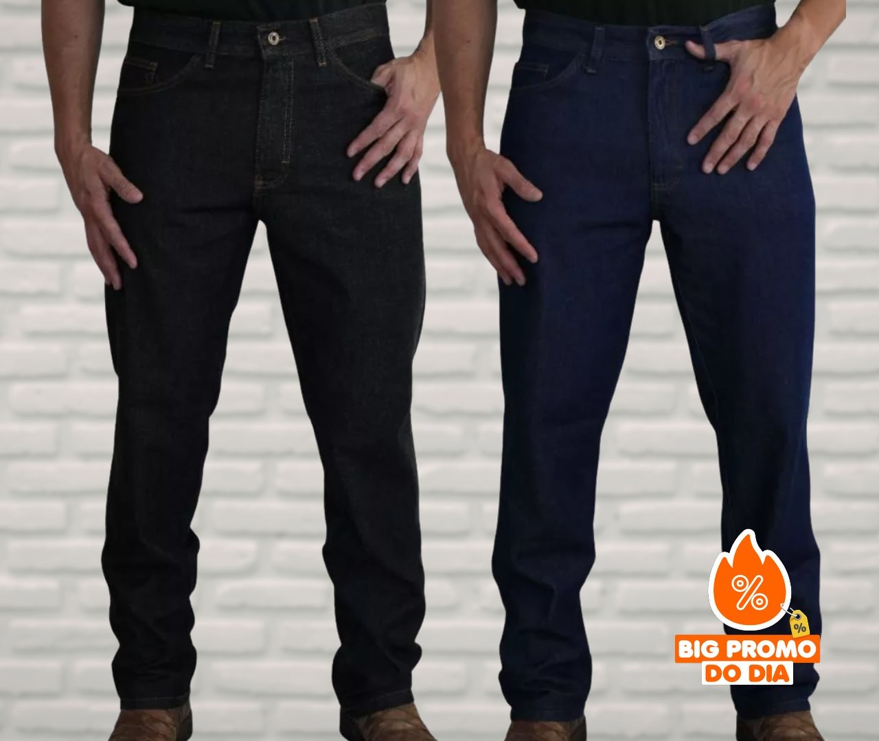 Calça Masculina Jeans Reta Tradicional (2 cores)