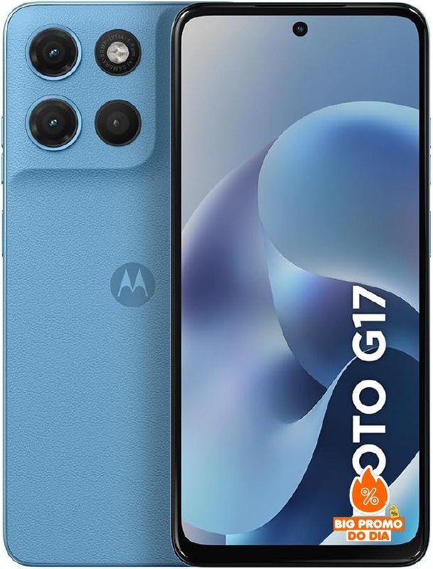 Motorola Moto G17 - 128GB 4GB RAM - Tela 6.72" Full HD+ - Rosa/Azul