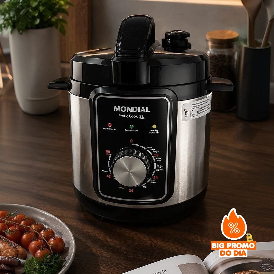 MONDIAL Panela de Pressão Elétrica Pratic Cook 3L