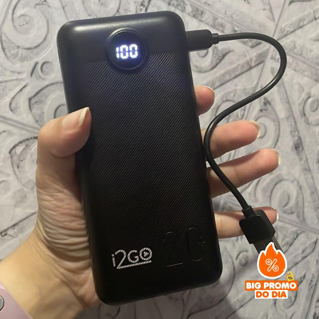 Carregador Portátil (Power Bank) Ultra Rápido 20000mAh I2GO