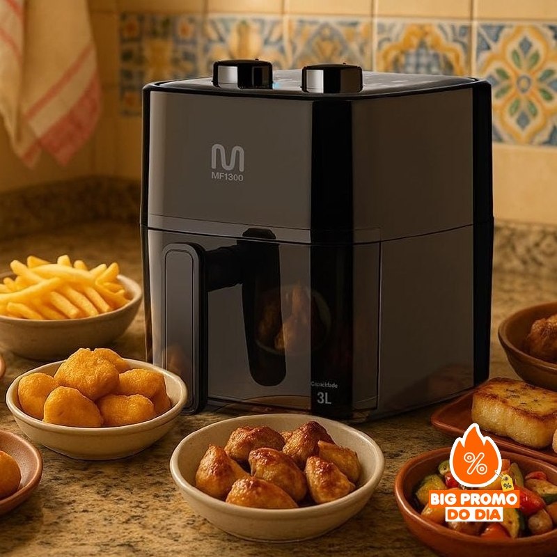 Fritadeira Elétrica sem óleo Air Fryer 3L 1200W 220V