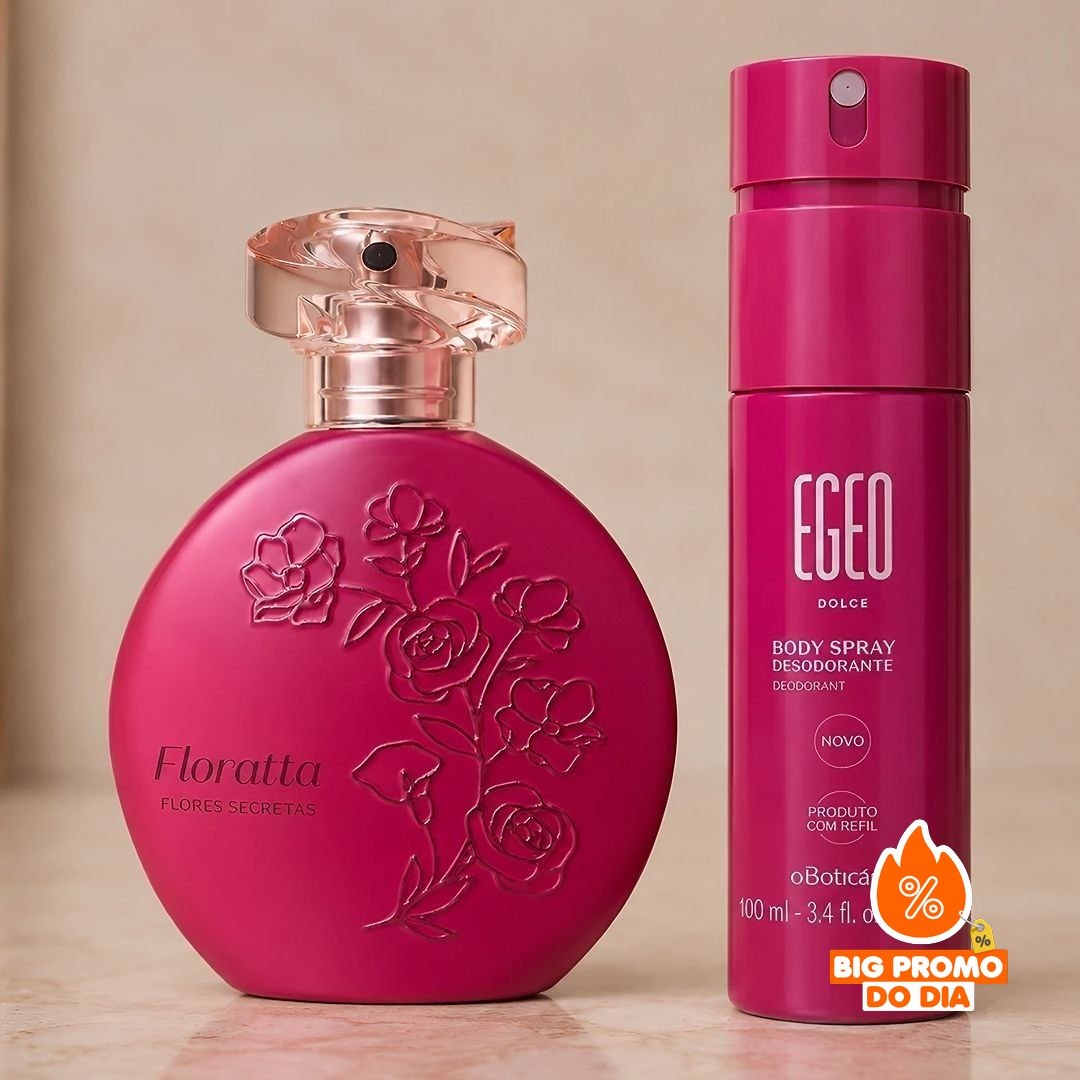 Floratta Flores Secretas Colônia 75ml + Egeo Body Spray Dolce 100ml