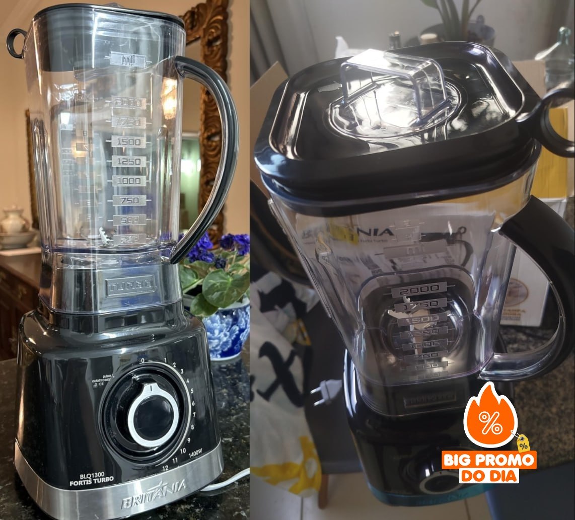 Liquidificador Turbo Britânia 1400W 3L Chumbo - 127/220v