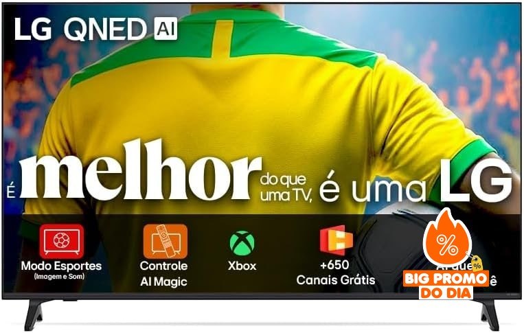 LG QNED73 86" 4K - Processador AI α7 Ger8 - Google Cast Integrado