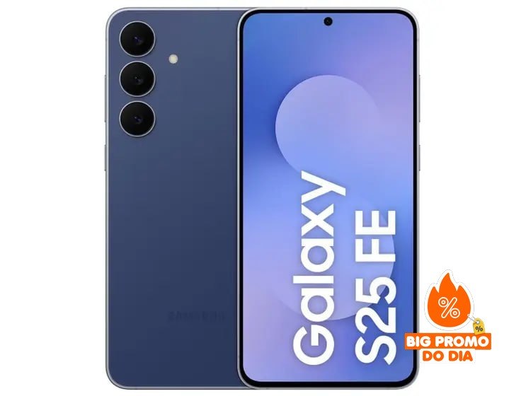 Smartphone Samsung Galaxy S25 FE 256GB 5G 8GB RAM Azul Marinho 6,7" Câm. Tripla + Selfie 12MP