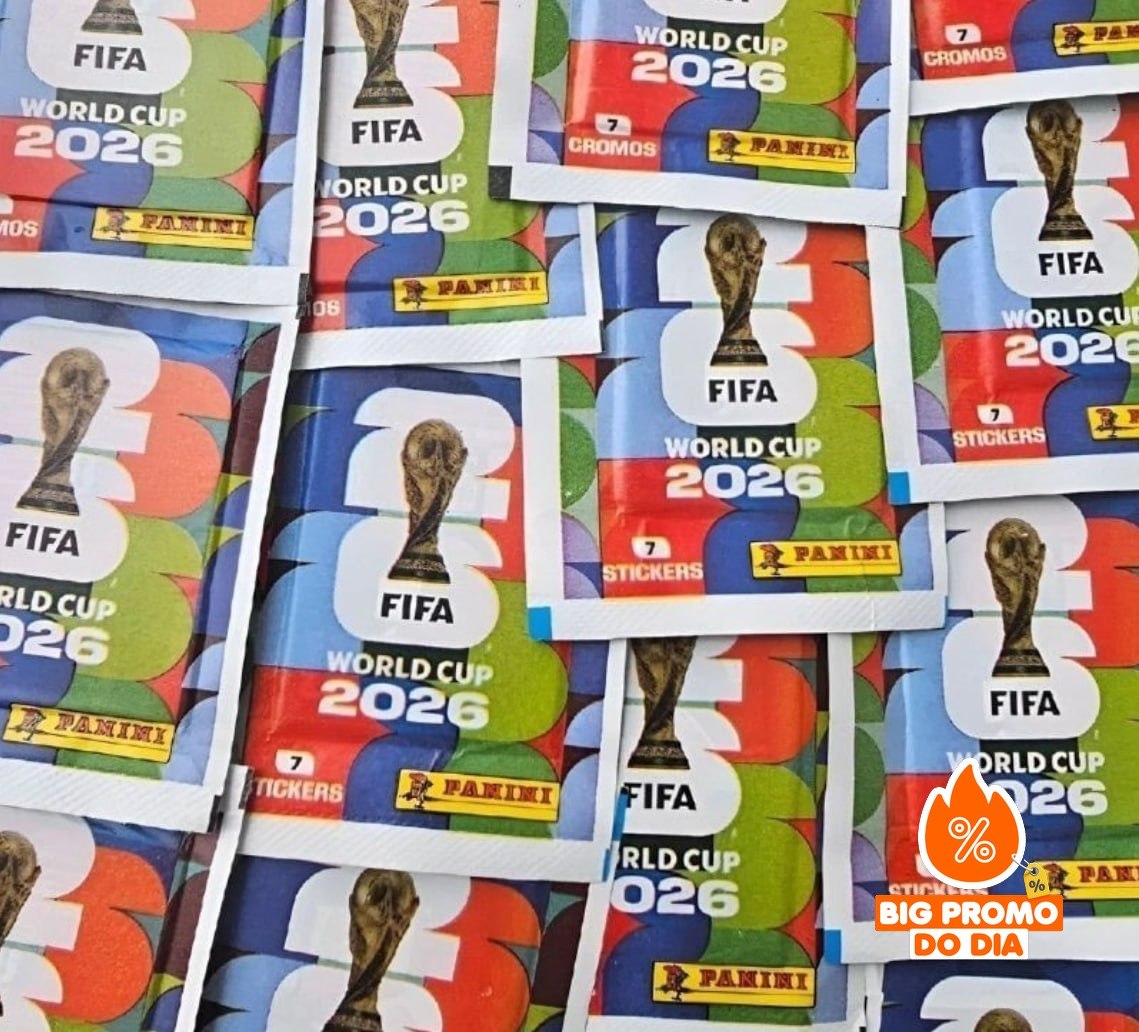 ️ Figurinhas Panini da Copa do Mundo 2026 - 100 Envelopes com 7 Figurinhas Display