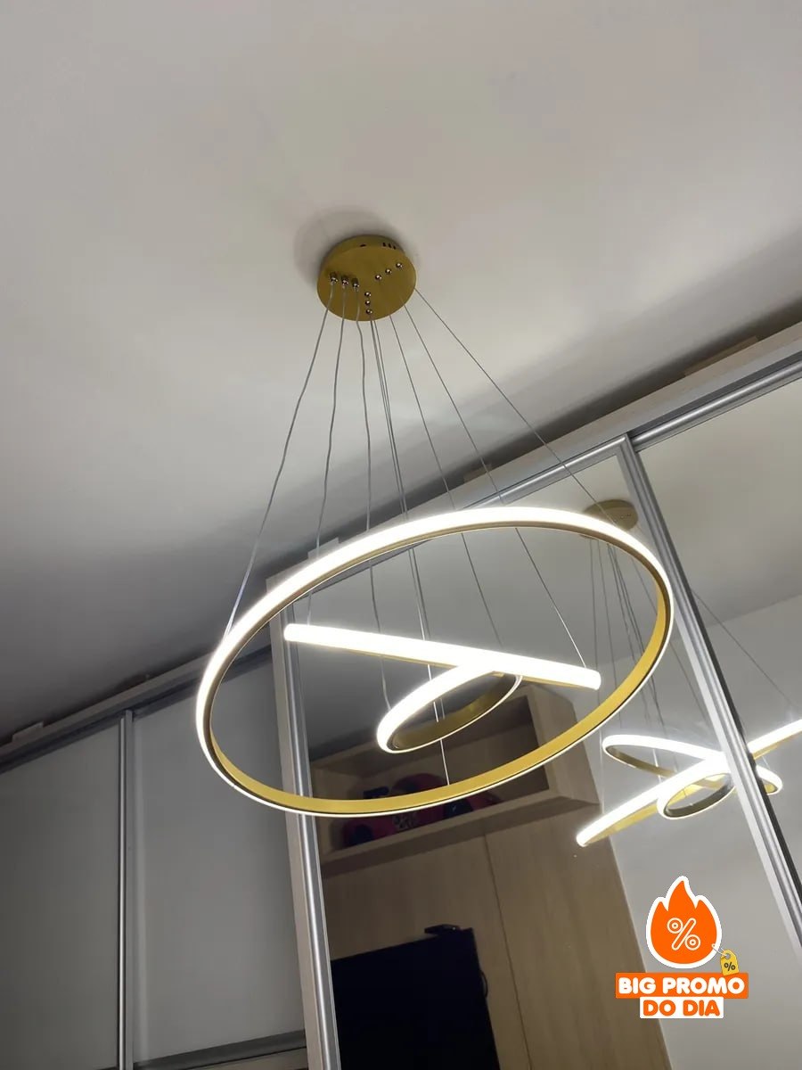 Lustre Led Sala Moderno 60w, 3 Arcos Pendente Luminária Teto