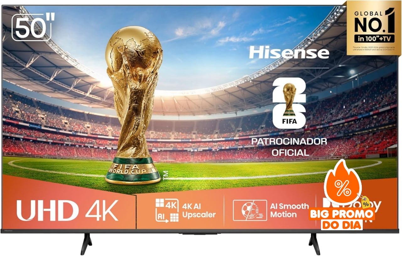Hisense Smart TV 4K 50" - Dolby Vision HDR10 - Gaming e Filmes