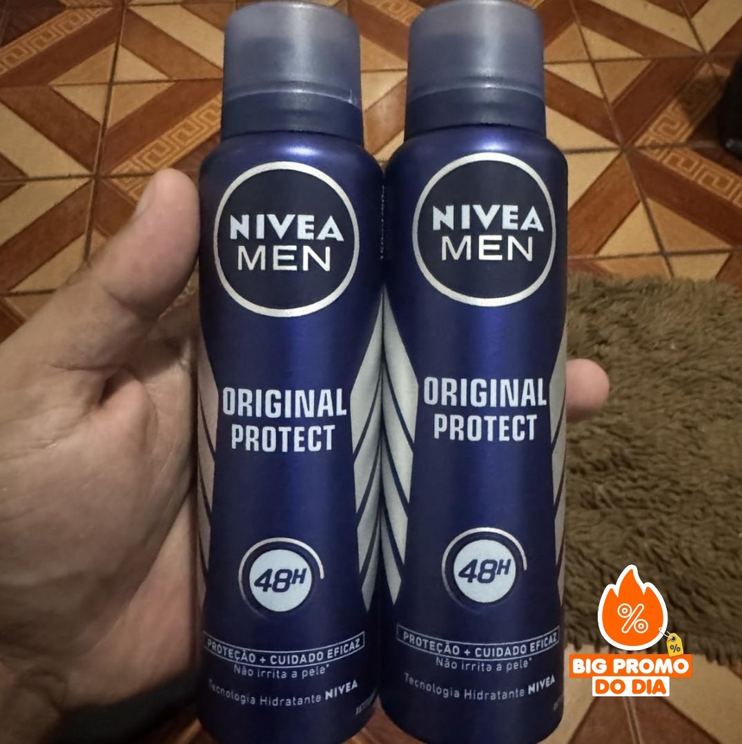 NIVEA MEN Desodorante Antitranspirante Aerossol Original Protect 48h 150ml (kit 2 unidades)