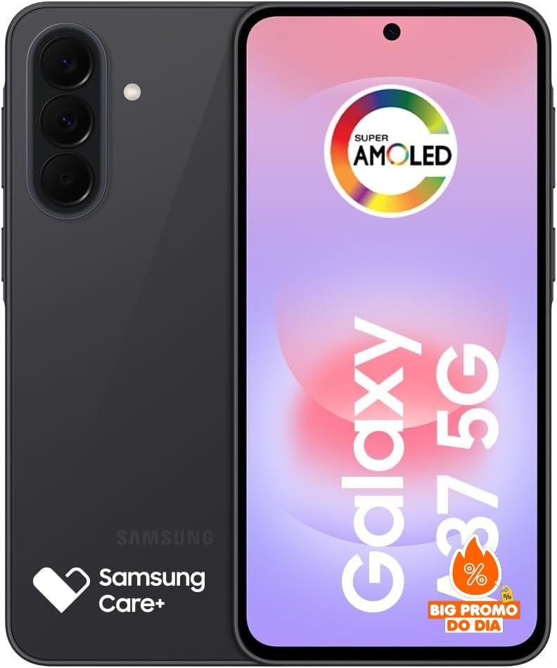 Samsung Galaxy A37 5G - 256GB 4GB RAM - Câmera 50MP - Tela 6.7" - Preto