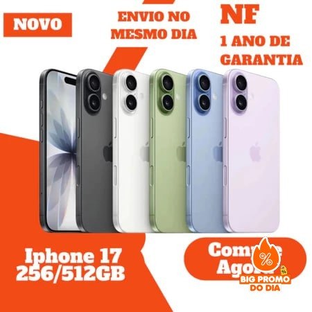 iPhone 17 256GB 8GB RAM - Tela 6,3" - Original