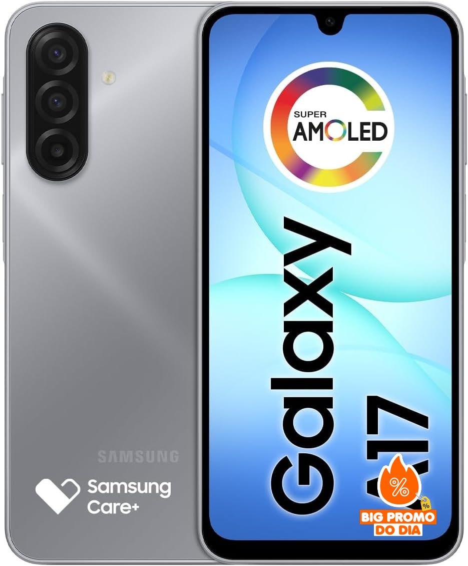 Samsung Galaxy A17 - 128GB 4GB RAM - Câmera 50MP Tela 6.7" - Cinza