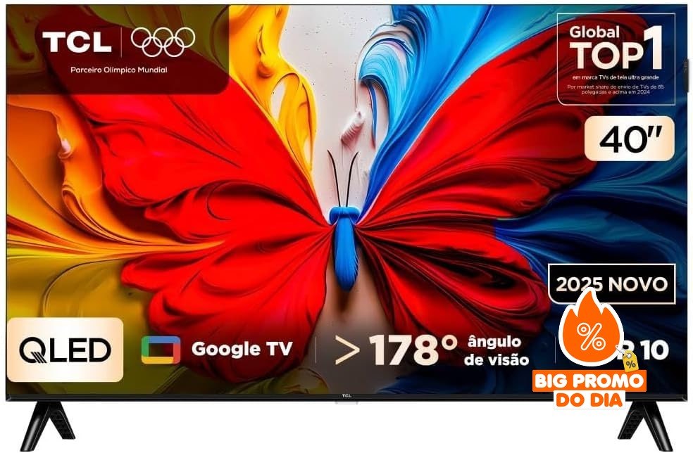 TCL Smart TV 40 Polegadas HD QLED - Google TV Dolby Audio