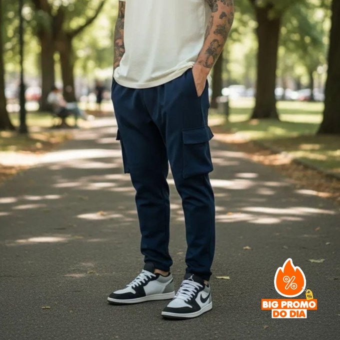 Calça Jogger Cargo Milimétrica 4 Bolsos