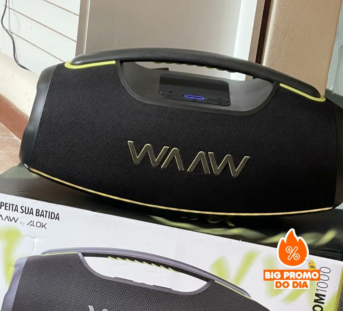 Caixa de Som Bluetooth Boombox Waaw by Alok Hyperboom 1000 180w