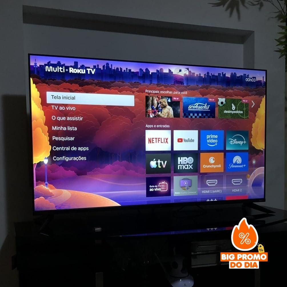 Smart TV Multilaser 50" Roku Multi 4K Compatível com Alexa e Google Home