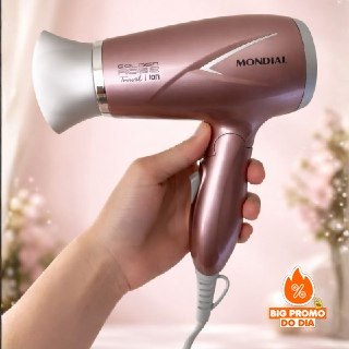 MONDIAL Secador de Cabelos Travel, Golden Rose, 1200W, Bivolt