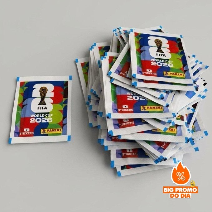 Kit com 24 Envelopes (168 Figurinhas) Copa do Mundo 2026 - Cartela + Blister
