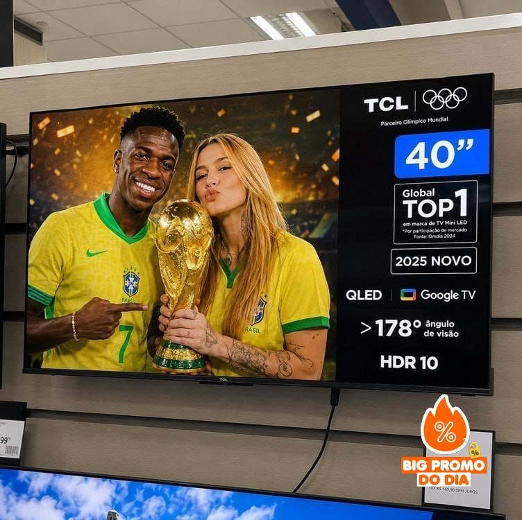 Smart TV 40" TCL Full HD QLED 40S5K Google TV 2 HDMI