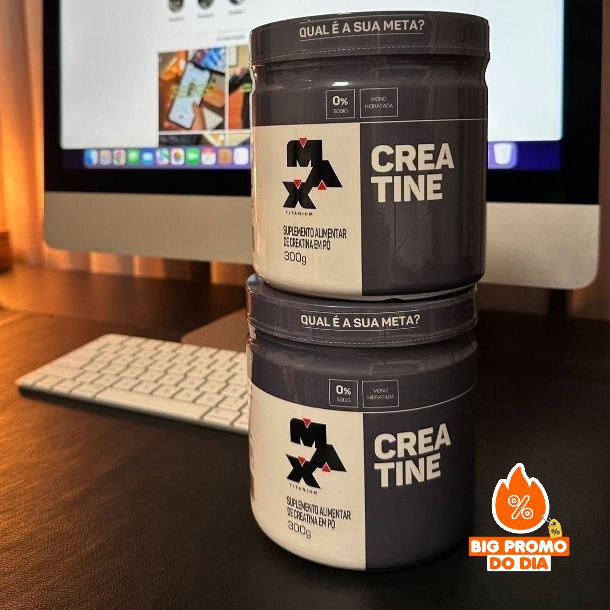 Kit 2x Creatina 300g Max Titanium Monohidratada