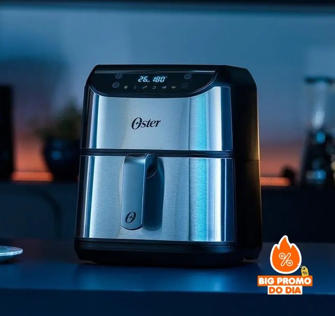 Air Fryer Fritadeira Inox Oster 5L Com Painel Touch Digital 220v