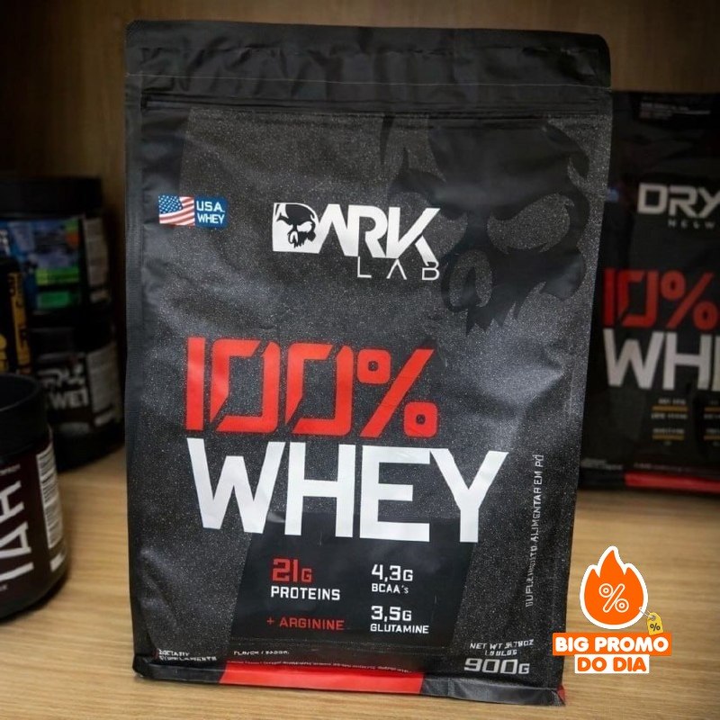 Whey 100% Concentrado Refil 900G Chocolate Dark Lab