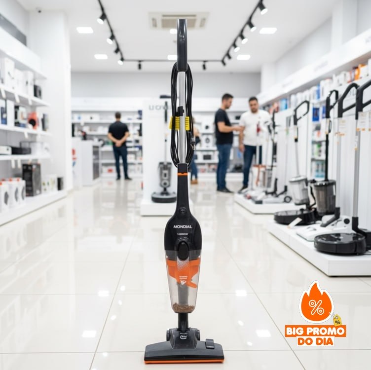 MONDIAL Aspirador de Pó Turbo Cycle, Preto/Laranja, 1500W, 110V