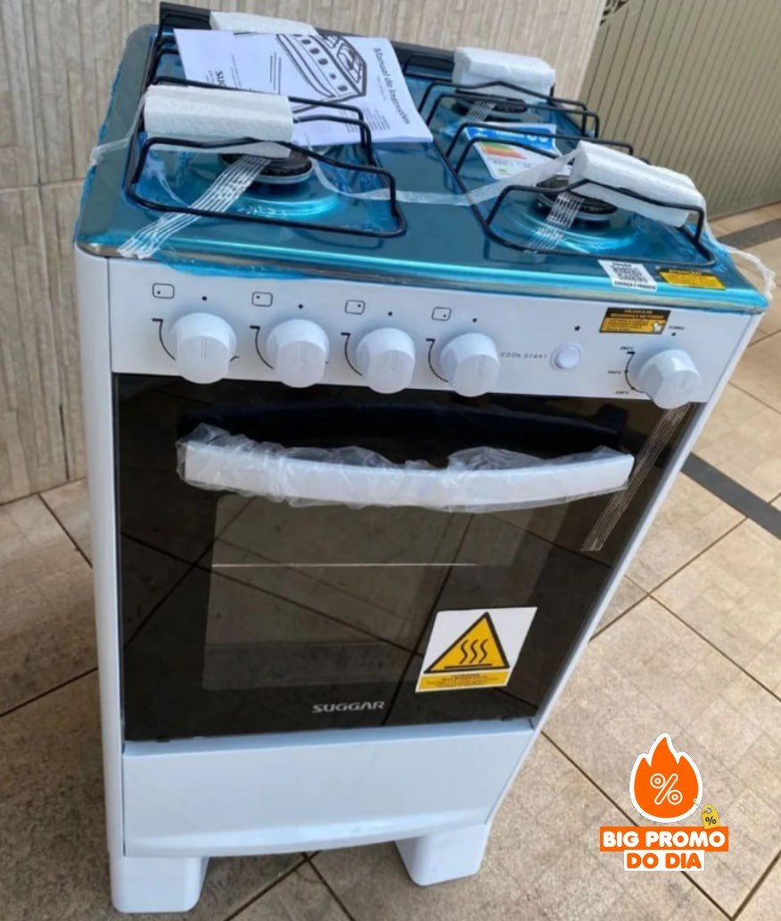 Fogão Suggar Cook Start Mesa Inox 4 Bocas