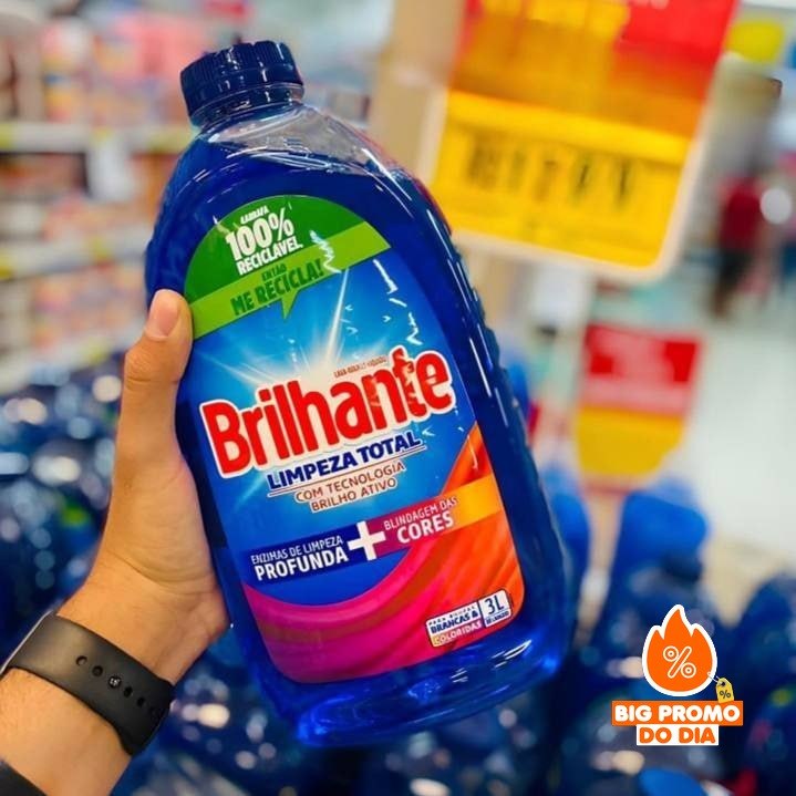 🫧 Brilhante Limpeza Total Lava Roupas Líquido 3L