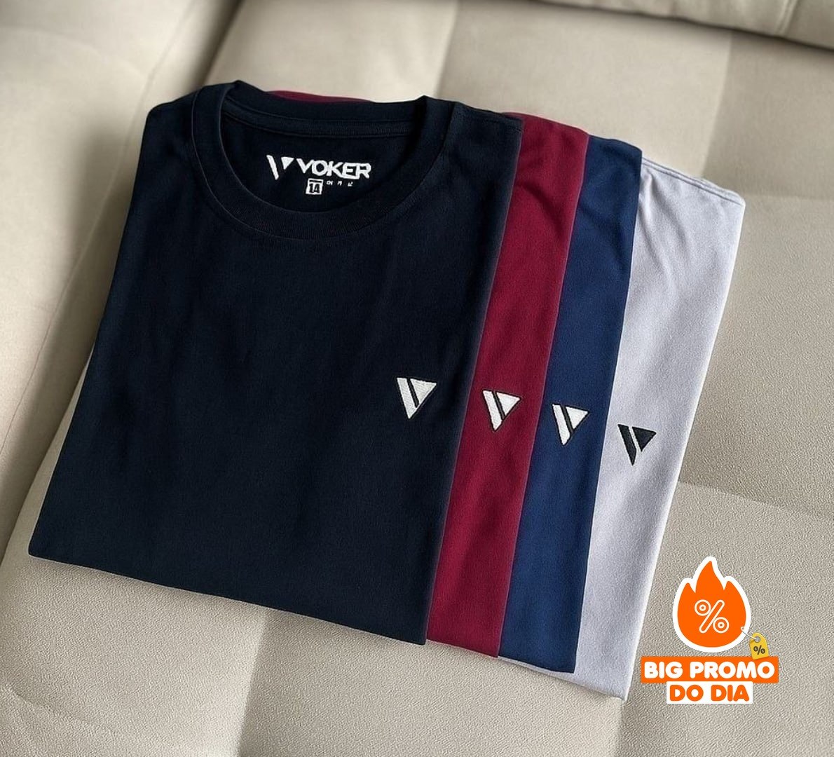 Kit 5 Camisetas Camisas Slim Voker Algodão