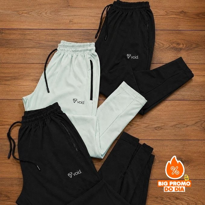 Kit com 2 Calças Jogger Tactel com Elastano