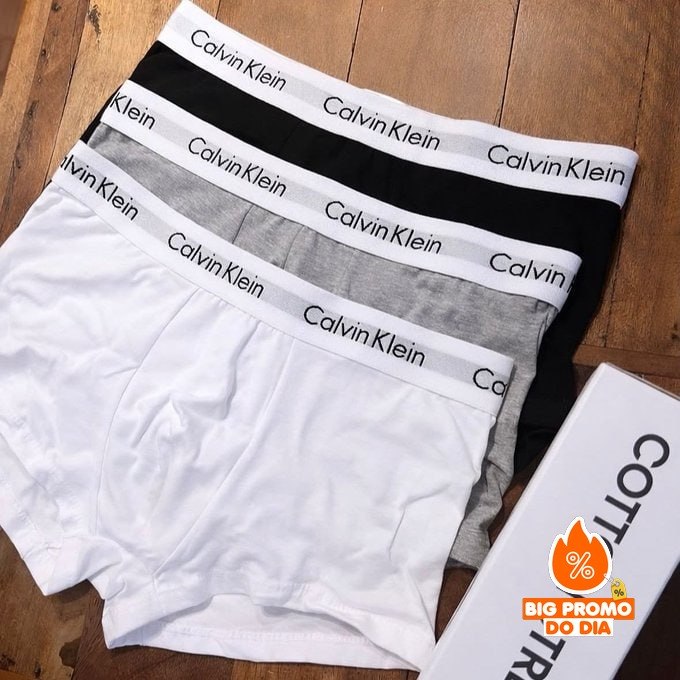 🩲 Kit com 3 Cuecas Boxer Calvin Klein