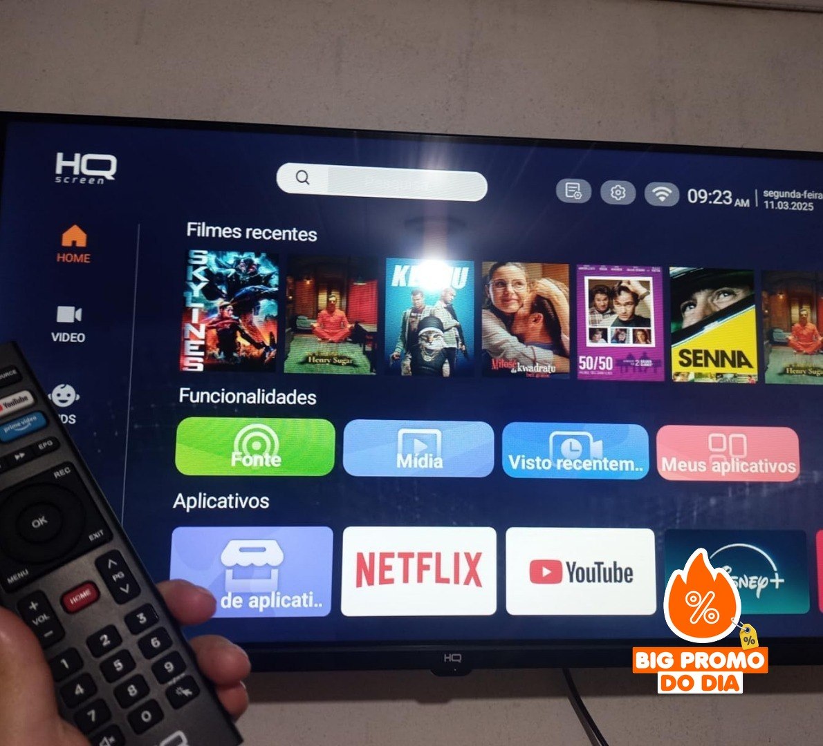 Smart TV HQ 32" HD Tela sem Bordas Androind