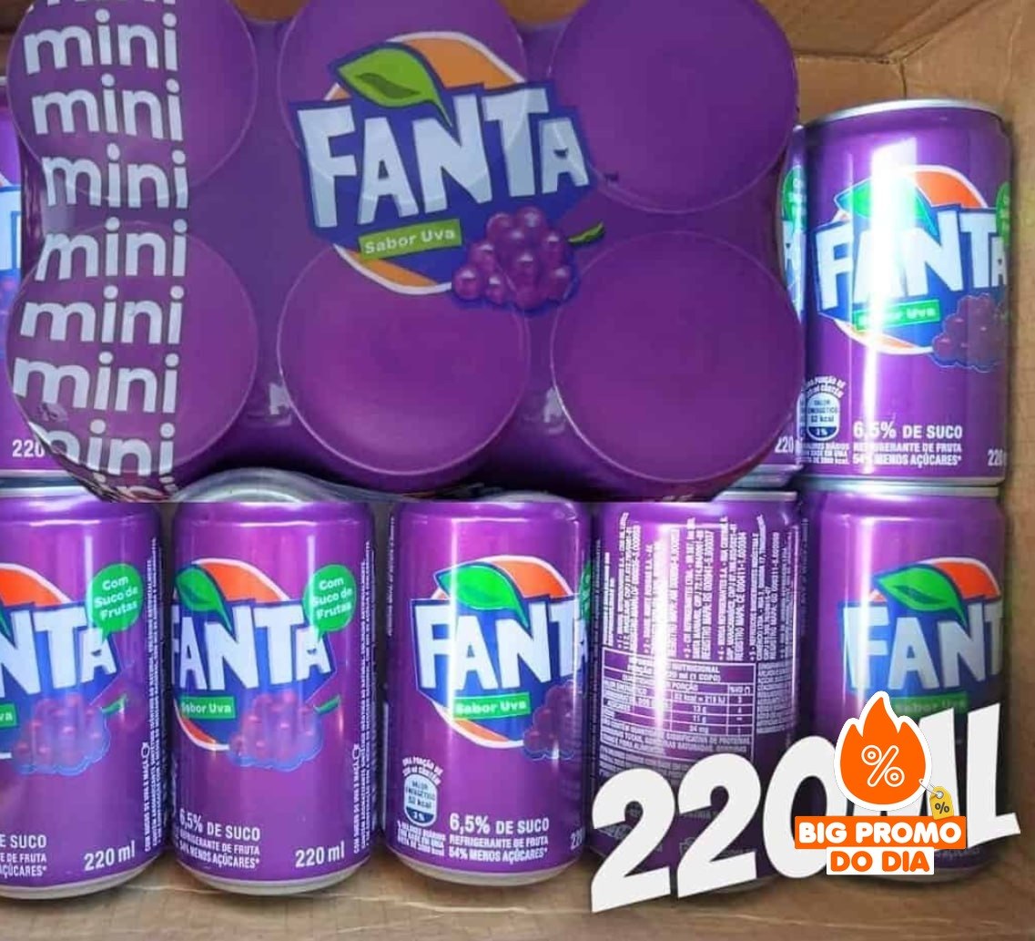 Pack Fanta Uva Mini Lata 220ml 6 unidades