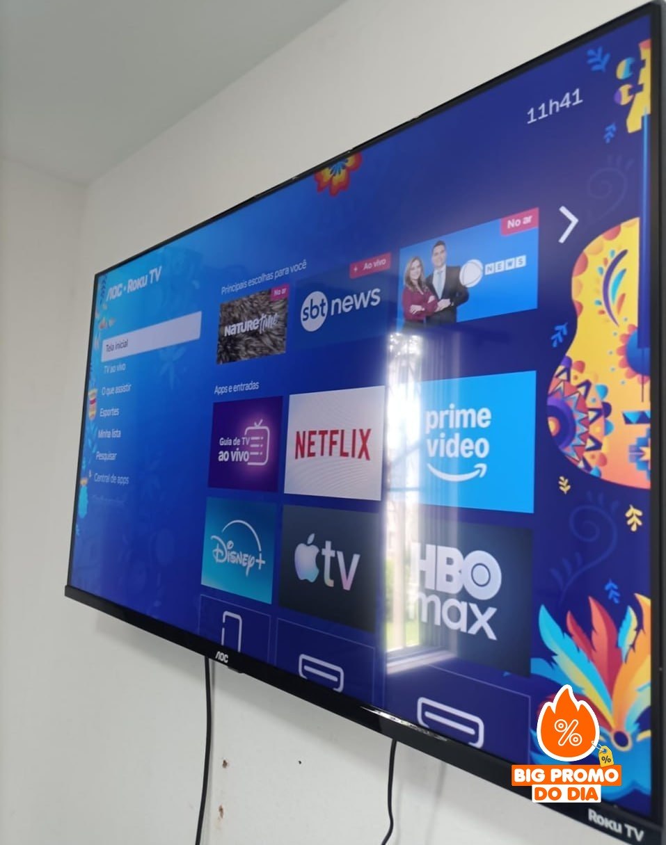 Smart TV 40" AOC Roku TV DLED Full HD