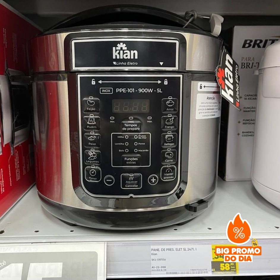 Kian - Panela de Pressão Elétrica 220V 5 litros