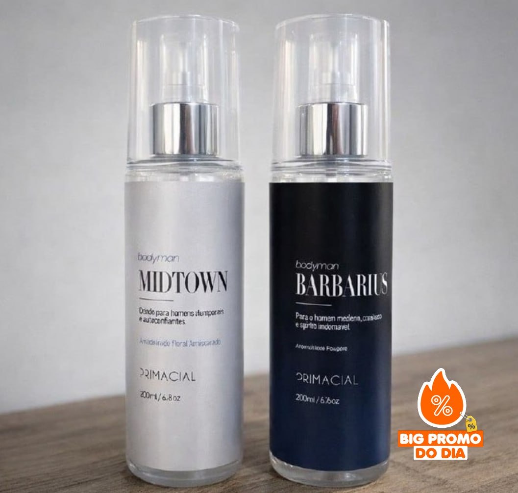Kit Body Splash Masculino Barbarius E Midtown 200ml