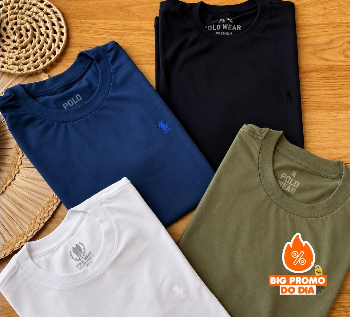 Kit com 4 Camisetas Premium Polo Wear