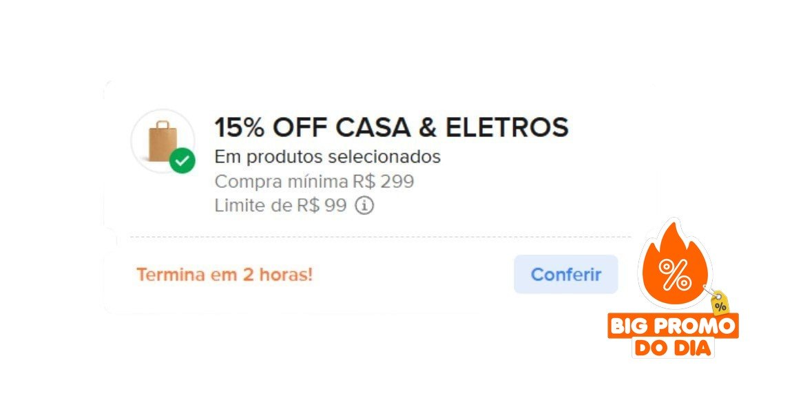 CUPOM ML CASA & ELETROS