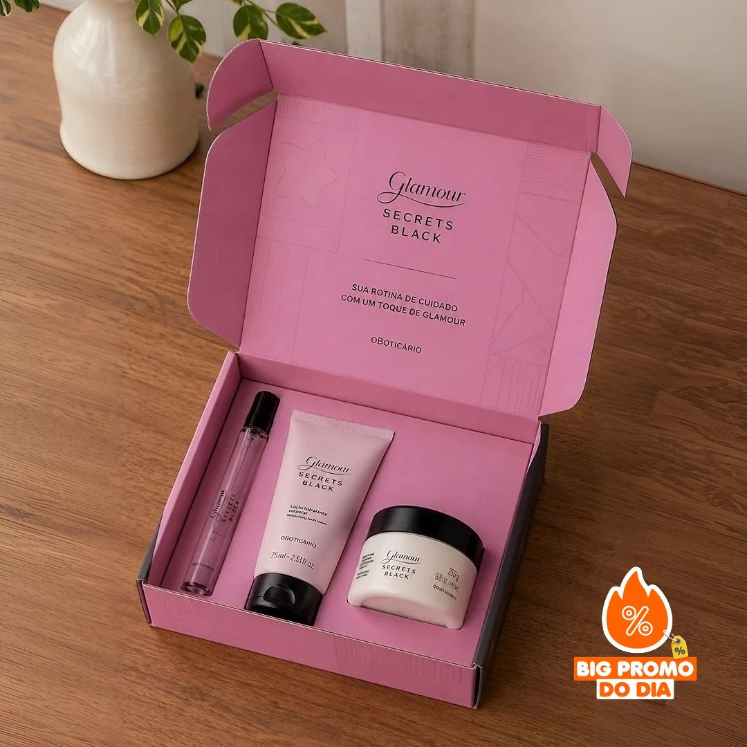 Kit Glamour Secrets Black O Boticário Feminino 3 Produtos